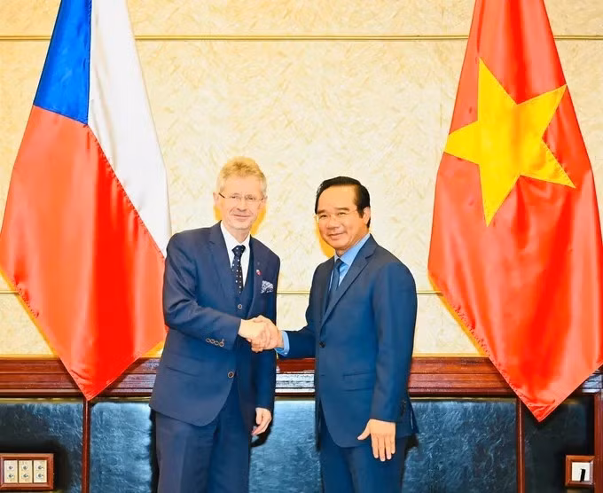 Nguyen Van Duoc, Chairman of the Ho Chi Minh City People’s Committee, and Milos Vystrcil, President of the Senate of the Parliament of the Czech Republic, at the meeting. (Photo: VIET DUNG/NDO)