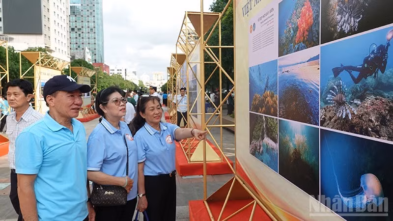 People visit the exhibition.