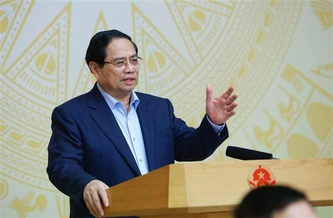 Prime Minister Pham Minh Chinh addresses the meeting. (Photo: VNA)