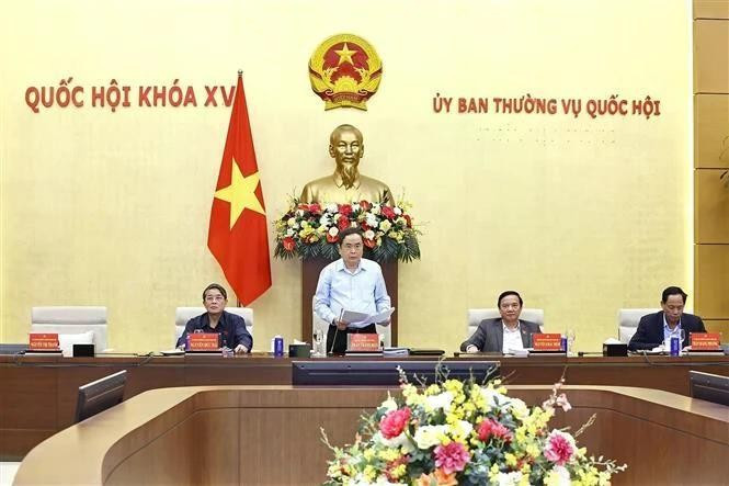 NA Chairman Tran Thanh Man speaks at the meeting (Photo: VNA)