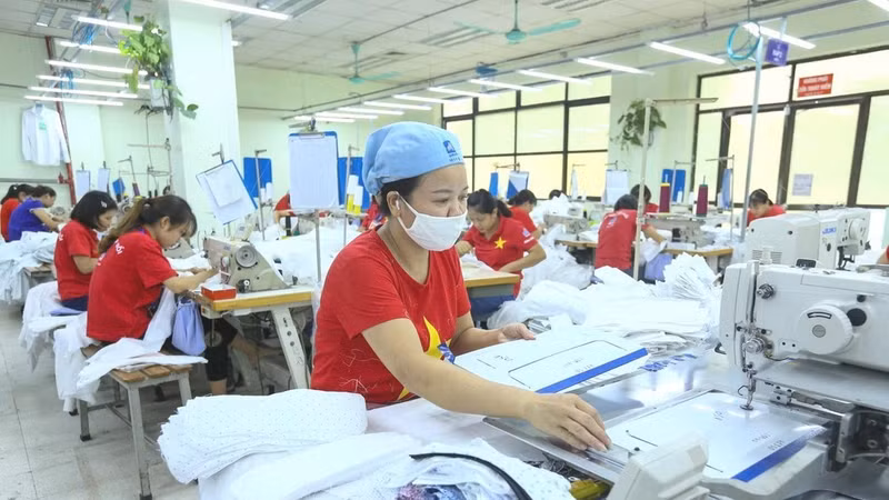 Production of export garments at May 10 Corporation. (Photo: DANG ANH)