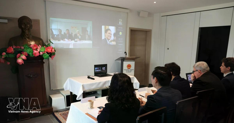 Delegates attend the seminar on new developments in US tariff policy organised by Permanent Mission of Viet Nam in Geneva. (Photo: VNA)