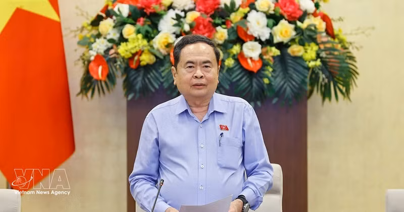 NA Chairman Tran Thanh Man delivers closing remarks at the NA Standing Committee's 56th session (Photo: VNA)