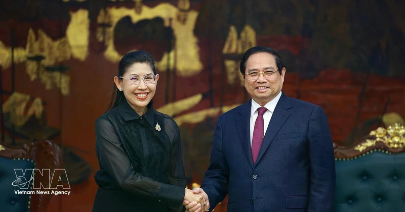 PM Pham Minh Chinh welcomes Thai Ambassador to Viet Nam Urawadee Sriphiromya in Ha Noi on March 13. (Photo: VNA)