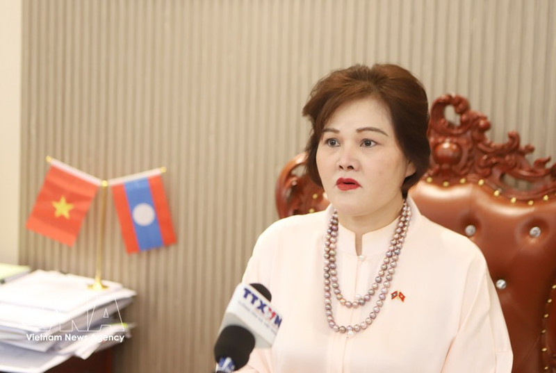 Pham Thi Minh Huong, Standing Committee member of the General Association of Vietnamese in Laos, Vice President of the Business Association of Overseas Vietnamese (BAOOV), and Chairwoman and CEO of the Gold Phuc Company (Photo: VNA)