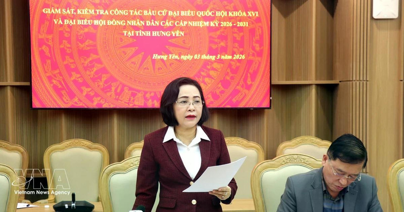 NA Vice Chairwoman Nguyen Thi Thanh calls for absolute accuracy in the preparation of voter lists. (Photo: VNA)