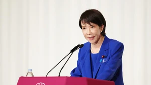 Sanae Takaichi speaks at a press conference at the headquarters of the ruling Liberal Democratic Party (LDP) in Tokyo, Japan, on October 4, 2025. (Photo: Kyodo/VNA)