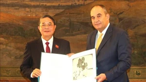Vice Chairman of the National Assembly Nguyen Duc Hai (L) and First Vice-President of the Hellenic Parliament of Greece Ioannis Plakiotakis. (Photo: VNA)