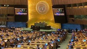 The United Nations General Assembly adopts the Ha Noi Convention on Cybercrime. (Photo: VGP)