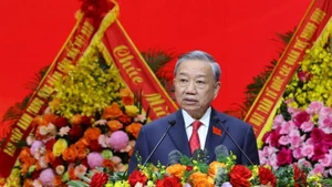 Party General Secretary To Lam addresses the first Congress of the Government Party Organisation in Hanoi on October 13. (Photo: VNA)