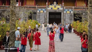 Visitors explore the Complex of Hue Monuments (Photo: VNA)