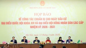 The National Election Council on March 12 holds a press conference on the preparations for the election of deputies to the 16th National Assembly and People's Councils at all levels for the 2026-2031 term. (Photo: VNA)