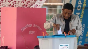 A man casts his vote at a polling station during Nepal’s parliamentary election in Kathmandu on March 5, 2026. (Photo: THX)