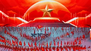 A highlight performance at the special artistic programme Duoi la co ve vang cua Dang (Under the Party’s glorious flag), on the evening of January 23, 2026. (Photo: Dang Khoa–Thuy Nguyen)