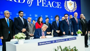 US President Donald Trump presides over the signing ceremony of the Board of Peace Charter in Davos, Switzerland. (Photo: The White House)