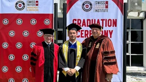 Lam Nguyen Bao at his master's graduation in Switzerland. (Photo courtesy of Lam Nguyen Bao)