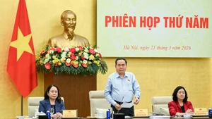 National Assembly Chairman Tran Thanh Man speaks at the fifth meeting of the National Election Council. (Photo: NDO)