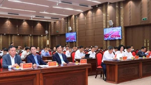 Delegates attend the conference