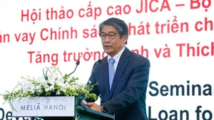 Japanese Ambassador Ito Naoki speaks at the event.