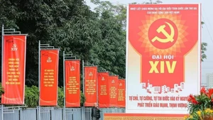 Banners and slogans line the streets of Ha Noi in celebration of the 14th National Congress of the Communist Party of Viet Nam. (Photo: VNA)