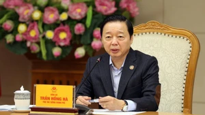 Deputy Prime Minister Tran Hong Ha, Chairman of the National Civil Aviation Security Committee, chairs a Committee meeting on preparations for the five-year term review and the launch of the newly restructured Committee (Photo: VGP/Minh Khoi).