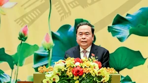 NA Chairman Tran Thanh Man speaks at the ceremony. (Photo: NDO)