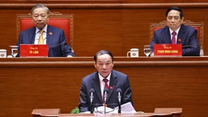 Minister of Culture, Sports and Tourism Nguyen Van Hung delivers a speech at the 14th National Party Congress (Photo: VNA)