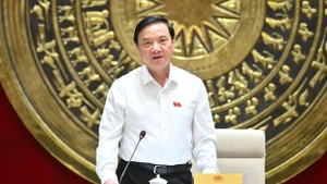 NA Vice Chairman Nguyen Khac Dinh speaks at the meeting (Photo: quochoi.vn)