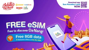 International visitors will receive a free eSIM upon arrival in Da Nang, along with many attractive offers. (Photo: Sun Group)