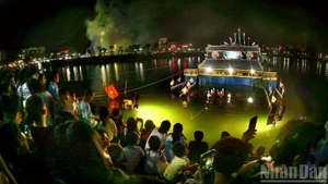 A water puppetry performance captivates audiences at a local festival.