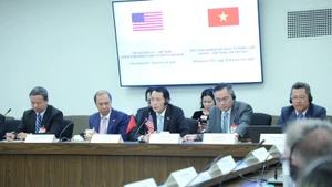 Vietnamese delegation at the dialogue. (Photo: VNA)