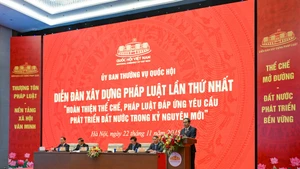 National Assembly Chairman Tran Thanh Man addresses the forum. (Photo: NDO/Duy Linh)