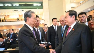 Vietnamese National Assembly Chairman Tran Thanh Man (R) meets with Zhao Leji, Chairman of the Standing Committee of the National People’s Congress (NPC) of China, in Geneva, Switzerland, on July 29. (Photo: qdnd.vn)