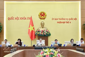 National Assembly Chairman Tran Thanh Man addresses the fourth session of the NA Standing Committee. (Photo: VNA)