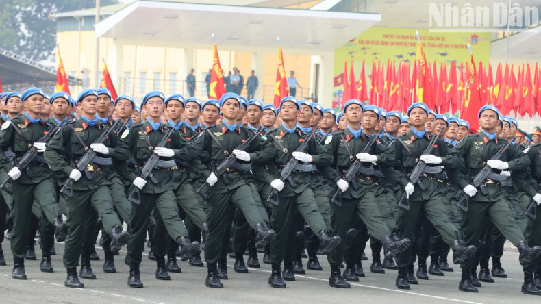 Male officers of peacekeeping police.