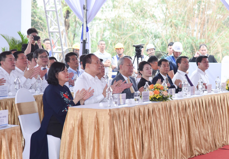Delegates attend the groundbreaking ceremony.