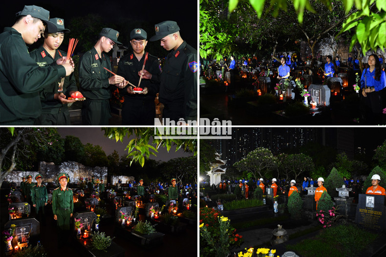 A large number of youth forces participate in the ceremony.