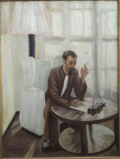 Painting ‘Bac Ho Viet Tuyen Ngon Doc Lap’ (Uncle Ho writing the Declaration of Independence)