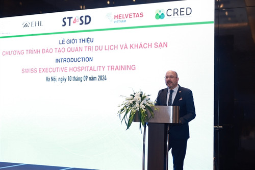 Swiss Ambassador to Vietnam Thomas Gass at the event (Photo: Helvetas Vietnam)