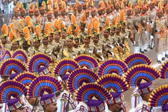 Indian police officers take part in India's Independence Day celebrations in Bhopal, India's Madhya Pradesh state, Aug. 15, 2026. (Str/Xinhua)