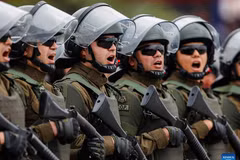 An annual military parade is held to celebrate the Day of the Glories of the Army at the O'Higgins park, in Santiago, Chile, Sept. 19, 2026. (Xinhua)