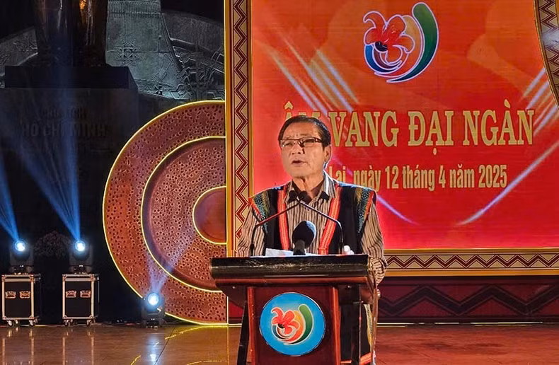 Tran Ngoc Nhung, Director of the Department of Culture, Sports and Tourism, made a speech at the opening ceremony.