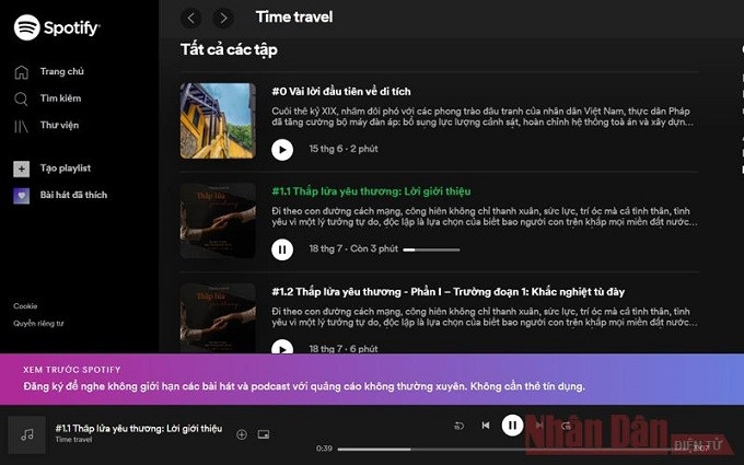 Exhibition "Lighting the fire of love" in the form of free radio on the Spotify platform (Photo: Screenshot)