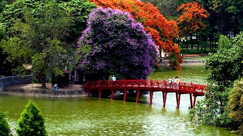 The Huc Brigde in the heart of Hanoi