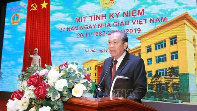 Deputy PM Truong Hoa Binh speaking at the Vietnam Court Academy (Photo: VNA)