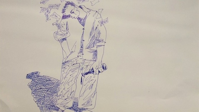 The man and his shadow