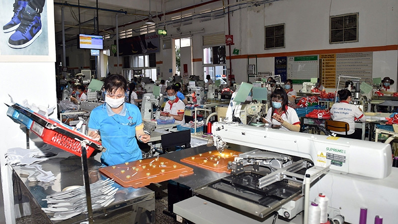 Shoe production at Ching Luh Vietnam in the southern province of Long An (Photo: Minh Ha)