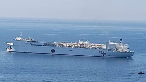 USNS Mercy arrives at Vung Ro Port on June 19. (Source: VNA)