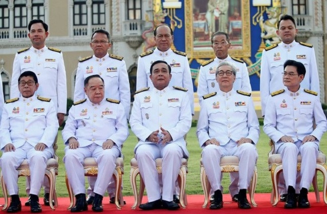 Thailand's Prime Minister Prayuth Chan-ocha and the new government cabinet pose for a photo in Bangkok, Thailand July 16, 2019. (Photo: Reuters)