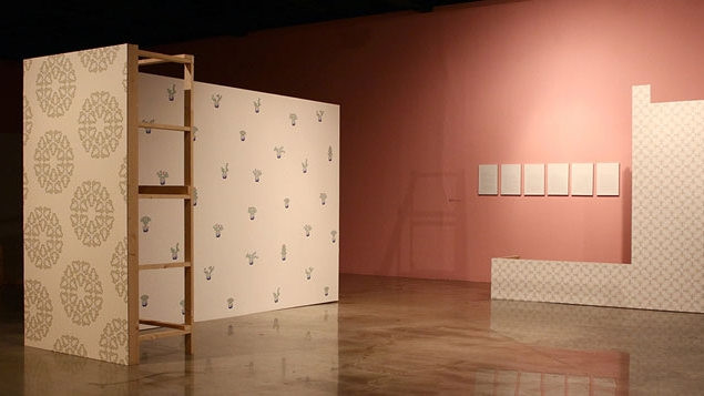 Gireum Newtown Series using wooden materials and printing on silk wallpaper by ROK artist Hyejin Jo (Photo: Korean Cultural Centre in Vietnam)